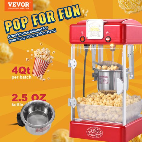 Machine à Pop Corn 300 W, Appareil à Pop-corn de Comptoir Électrique, Bol de 71 g pour 3,8 L par Lot, avec Porte en PP, 2 Cuillères… (1/5)