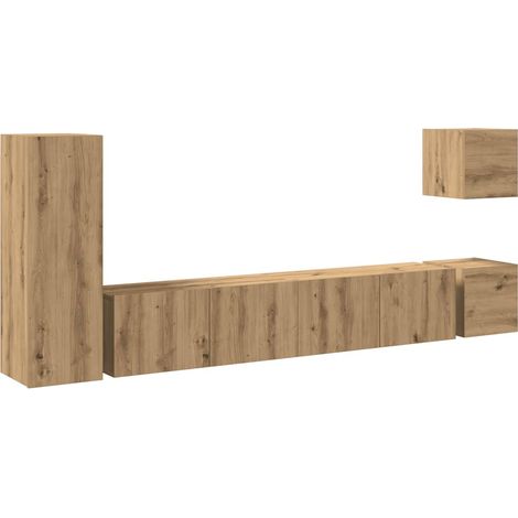 Maison Exclusive - 5-tlg. TV-Schrank-Set Wandmontage Artisan-Eich