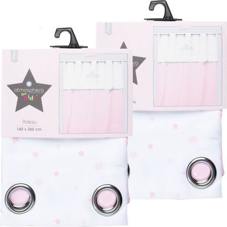 Lot de 2 rideaux enfant avec rubans PRINCESSE (1/5)