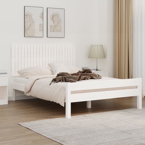 Cabecero de cama de pared madera maciza pino blanco 140x3x60 cm vidaXL (1/5)