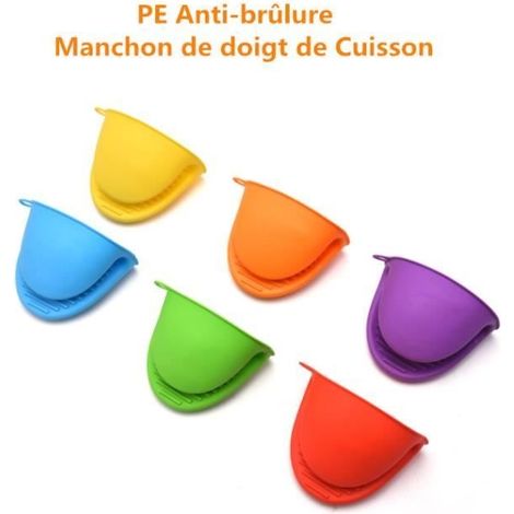 6 pièces Mini Gant Four en Silicone Résistant à la Chaleur Gants de Cuisson Support de Pot Cuisine la Chaleur Résistant
