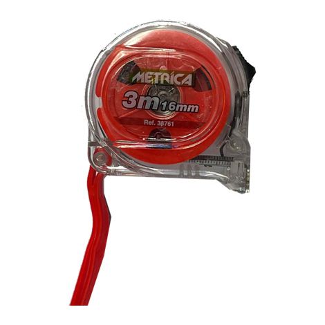 METRE RUBAN TRANSPARENT DOUBLE GRADUATION ROUGE 3M METRICA - 38761 (1/3)