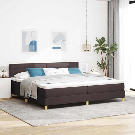 Boxspringbett mit Kissen Dunkelbraun 200 x 200 cm Stoff