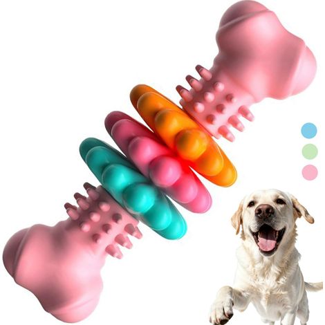 Giocattolo da masticare per cuccioli, giocattolo da masticare indistruttibile per cani che masticano con aggressività, giocattolo interattivo a forma di osso per cani di taglia grande e media, robusto (1/3)