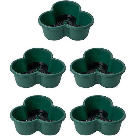 Pots de fleurs empilables pour jardin vertical, compatibles avec les fraises, les fleurs et les légumes, pots de fleurs 3D (lot de 5) Verts (1/5)