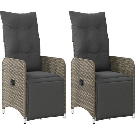 Maison Exclusive - Gartensessel mit Kissen 2 Stk. Verstellbar Gra