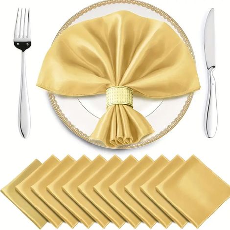 serviettes de table dorées élégantes carrées mouchoirs pour décoration banquet et restaurant 43 x 43 cm 43 cm 43 x (1/5)