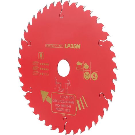Kreissägeblatt aus Hartmetall, Kreisscheibe, Holzbearbeitungs-Zahntrennwerkzeug, 200x1,7x25,4-40T (1/5)
