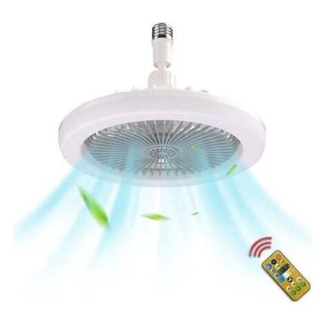 Ventilateur plafond avec Lumière et Telecommande, LED Ventilateur Dimmable Plafonnier avec 30W E27 Lampe Intégrée, Aromathérapie (1/4)