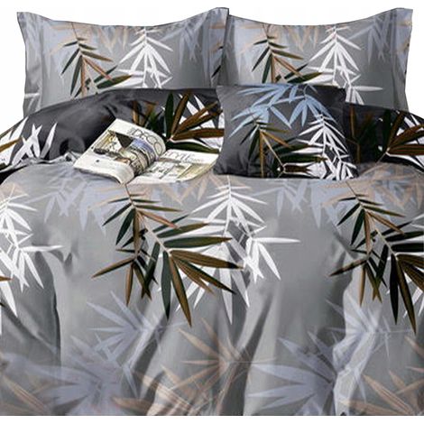 Parure de lit en flanelle chaude 160x200 + taies d'oreiller, motif feuilles polonaises (1/5)