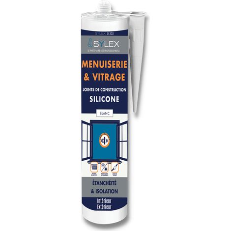 Mastic Menuiserie et Vitrage 280ml SYLEX SI 502 Couleur: BLANC