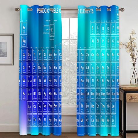 Rideaux Occultants Chambre Formule Chimie Bleue 55X59 Pouces Rideau Thermique à Oeillets pour Salon Traitements de Fenêtre à Texture Douce pour Enfants Rideaux 3D - Rideaux Perforés Opaques Intérieurs (1/5)