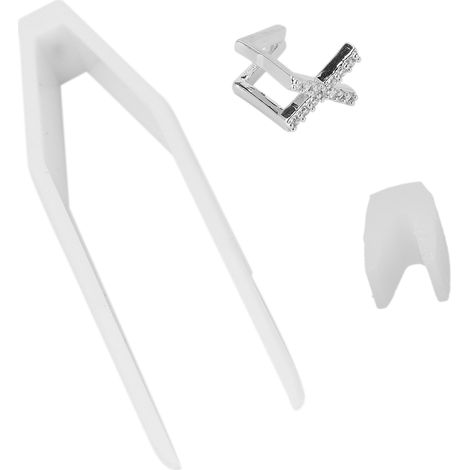 Bague dentaire en métal plaqué avec lettre X anglaise, bijou de dents tendance pour les fêtes, argent (1/5)