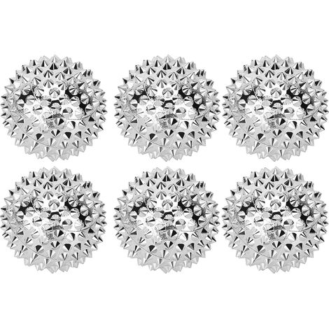 Set de 6 Balles de Massage Magnétiques 3.2cm à Picots， Acupression & Réflexologie Plantaire，Soulagement des Trigger Points Myofasciaux pour Dos Pieds Épaules, Elimine les Tensions et le Stress