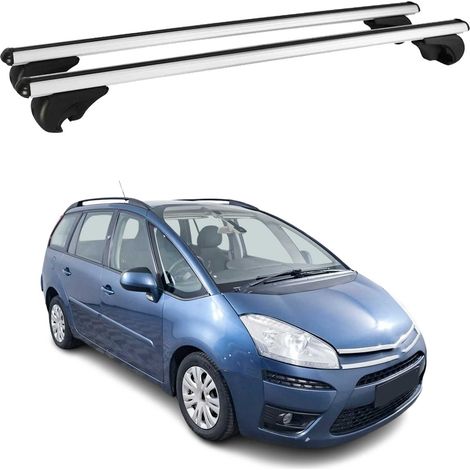 OMAC Aluminium Dachträger Querträger für Citroen C4 Picasso 2006-2013 – TÜV / DIN 75302:2019 – Abschließbar – Max. 75 kg – 2 Stangen Silber (1/5)