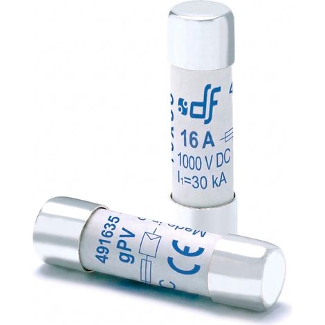 Fusible Fotovoltáico Gpv 16a/1000vdc 10,3x38mm Ceramica 491630