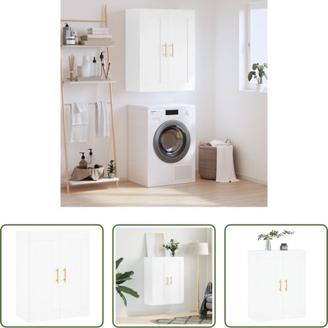 vidaXL Stauraum - Wandschrank Weiß 69,5x34x90 cm Holzwerkstoff (1/5)