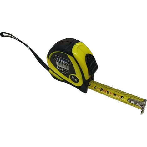 SIFER sifer flexometro okl 53 caucho con iman 5 x 19 , METRO Cinta metrica acero con carcasa antichoque golpes de caucho clip cinturon