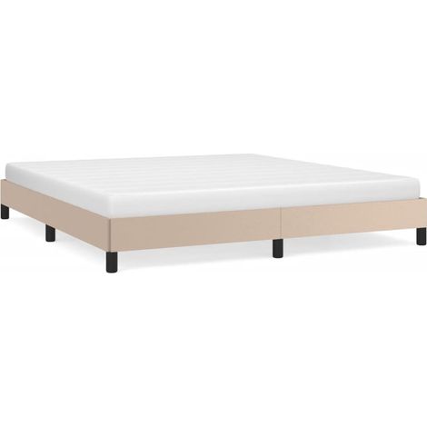 Lit double  Lit adulte  Cadre de lit sans matelas cappuccino 160x200 cm similicuir
