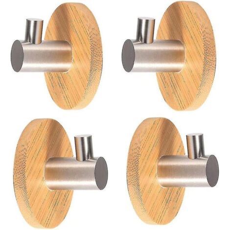 Lot de 4 crochets sans acier pour peignoirs en bambou-Chrom (1/5)