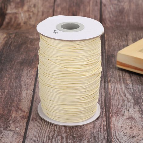 Collier tressé à la main écologique en fil ciré de 160 mètres, fil de coton de 1 mm (n° 35 beige) (1/3)