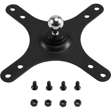 Tragbare Monitorhalterung mit 17-mm-Kugelgelenk und 100 x 100 mm oder 75 x 75 mm großem Sockel, schwarze Wandhalterung (1/5)