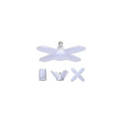 Lampe Garage E27 60W,Lampe Atelier Blanc Froid 6500K 6800Lm,Déformable avec 4 Panneaux Ajustables, Éclairage Plafond LED, pour Garages
