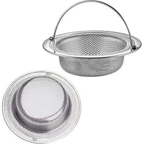 Filtre évier Cuisine,2 Pcs Filtre à évier avec Poignée en Acier Inoxydable,Grille Evier Cuisine,Bouchon Evier Cuisine,pour Évier de Cuisine/Salle de Bain Filtre AntiObstruction (11 cm Diamètre) (1/4)