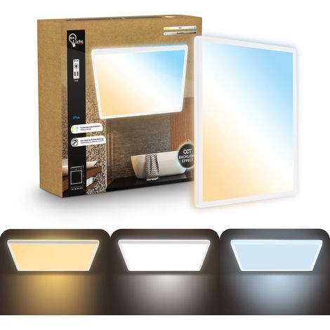 B.K.Licht LED Panel Fernbedienung 42x42cm Eckig 22W 3000lm 2700K-6500K Warmweiß bis Tageslichtweiß Dimmbar Weiß - Deckenlampe Badezimmer Küche Wohnzimmer