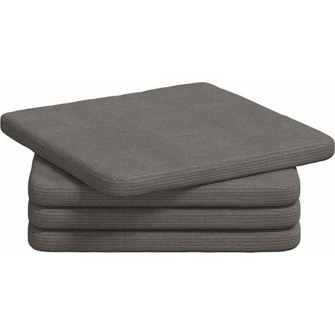 Seat Cushions 4 pcs Light Grey 40 x 40 x 3 cm Corduroy Fabric vidaXL
