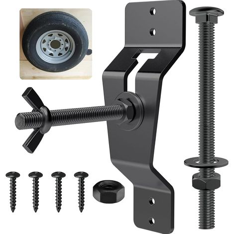 Support de roue de secours pour remorque de bateau, accessoires de remorque (noir) (1/5)