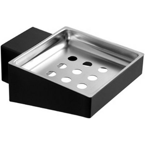 Portasapone sospeso con drenaggio in acciaio inox nero opaco  NUEVO-N kamalu