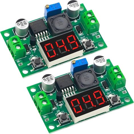 2-Piece DC-DC Buck Voltage Converter Power Supply Module Step-Down Module 4-40V to 1.25-37V 2A with LED Display (1/5)