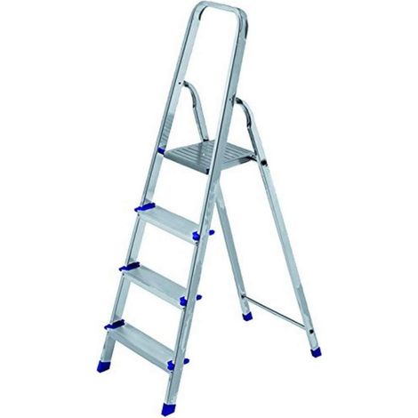Trade Shop - KLAPPLEITER 4 STUFEN Rutschfeste ALUMINIUMLEITER MAX. 150 kg -