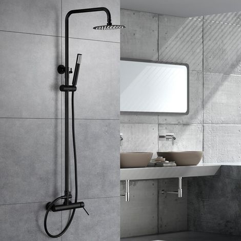 IMEX - columna ducha monomando con grifo negro (1/5)
