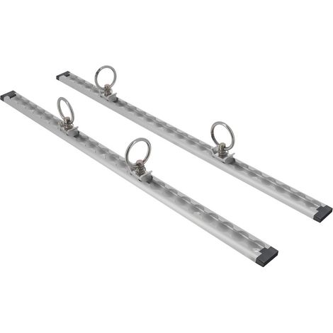 2 rails arrimage - longueur 61cm - Aluminium - 7 trous de Fixation - Rail réglable 24 positions