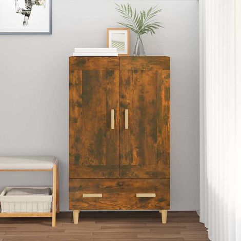 vidaXL Buffet haut Chêne fumé 70x31x115 cm Bois d'ingénierie (1/5)