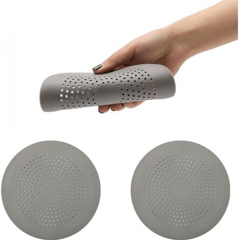 Lot de 2 protections de drain en silicone, crépine d'évier avec ventouse, filtre à cheveux pour douche, bonde d'évier de cuisine (1/5)