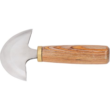 Couteau rond en cuir avec manche en noyer, outil de coupe du cuir (1/5)