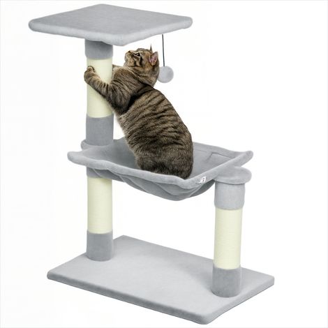 Arbre à chat avec griffoirs hamac et boule suspendue peluche (1/5)
