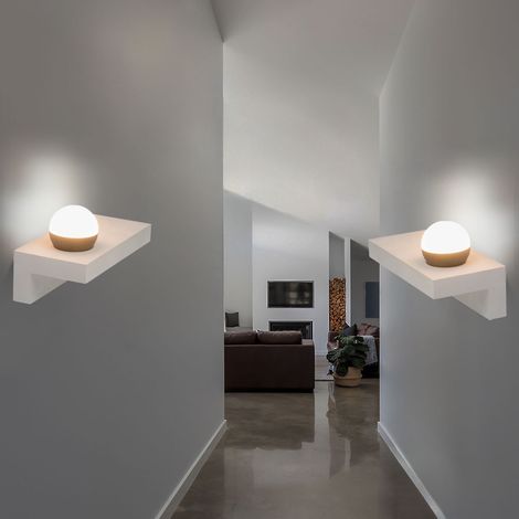 Wandleuchte modern Flurlampe Schlafzimmerleuchte LED Wandlampe Beton, 7W 690lm warmweiß, BxH 30x17,5 cm, 2er Set