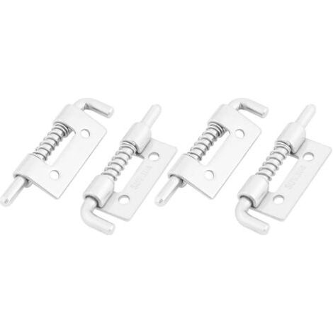 4pcs Loquet A Ressort Targette A Ressort Verrou de Porte Serrure Pour Meuble Portail Garage acier inox 304 ton argent 2pouces Long