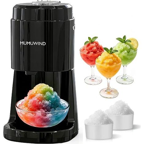 Crushed Ice Machine, Electric Ice Crusher, Crushed Ice Machines, Crushed Ice Machine with 2 Eiswürfelformen for Cocktails, Fresh Drinks, Parties and Meetings (Black) (1/5)