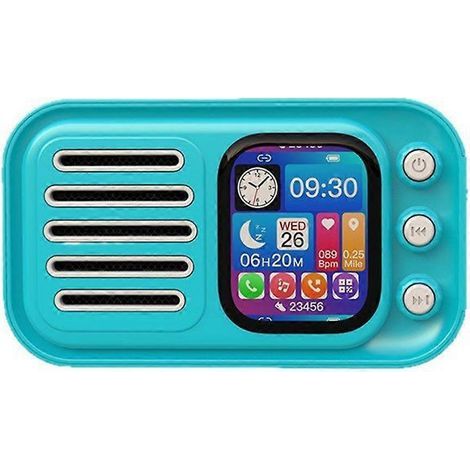 Enceintes Bluetooth sans fil HiFi rétro portables à écran tactile, C (1/5)