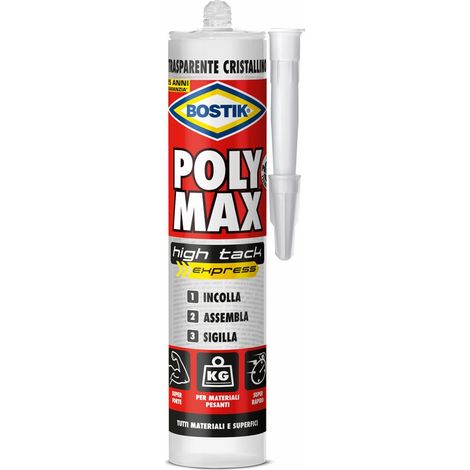BOSTIK POLYMAX HIGH TACK CARTUCCIA CRISTAL GR.300  PZ 1,0