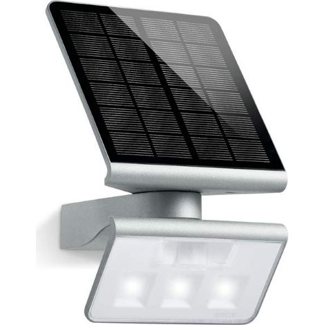 Steinel Lampada Led per Esterni Xsolar L-S Argento con Sensore a Raggi Infrarossi, Angolo di Rilevamento di 140°, Raggio D'Azione di Max. 8 M, Pannello Solare in Vetro Monocristallino, Accumulatore al (1/4)