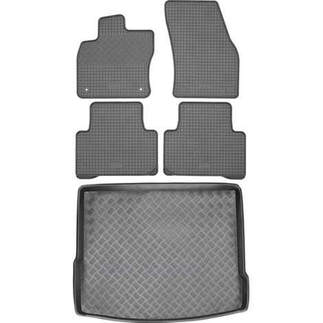 Ensemble de tapis de sol en caoutchouc pour Volkswagen Tiguan II Crossover à partir de 2016 + tapis de coffre