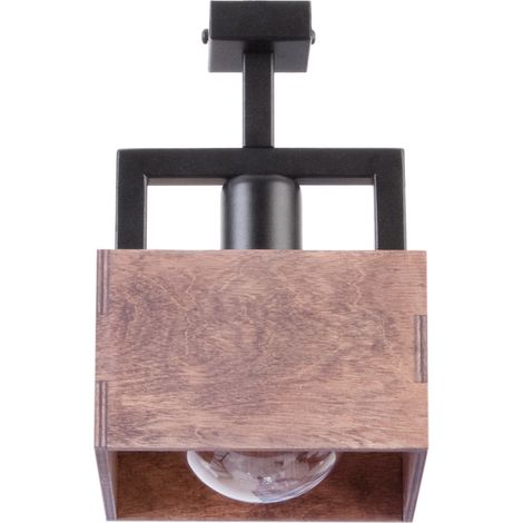 Plafoniera loft Dakota legno scuro 1xE27 Sigma Lighting