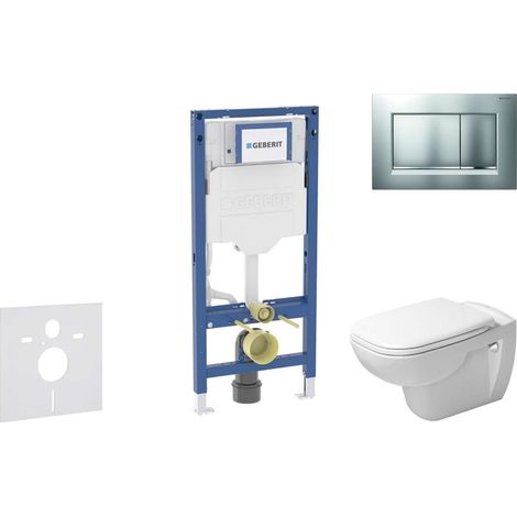 Geberit Duofix - Set Vorwandelement, D-Code-WC mit Softclose-Sitz und Sigma20-Betätigungsplatte, Chrom matt/Chrom SANI11CP2106 (1/5)