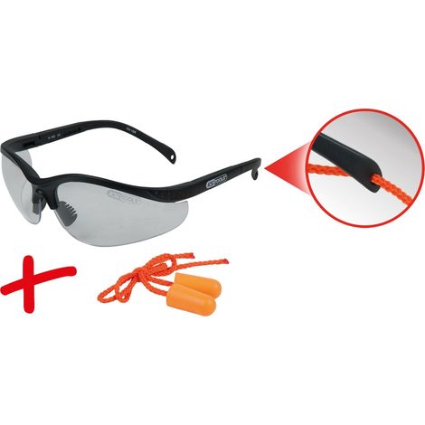 KS Tools Schutzbrille-transparent, mit Ohrstöpsel (1/5)